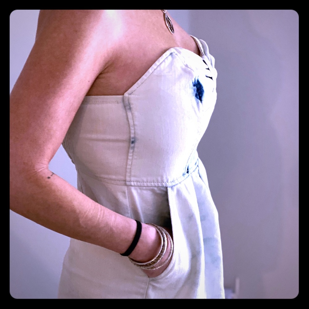 Free People denim strapless dress size 6